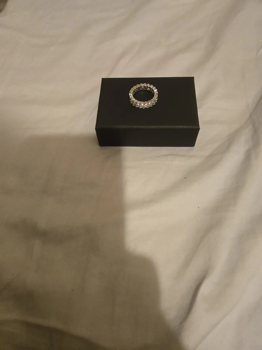 Rachel Silver Crystal Eternity Ring - White Sparkle